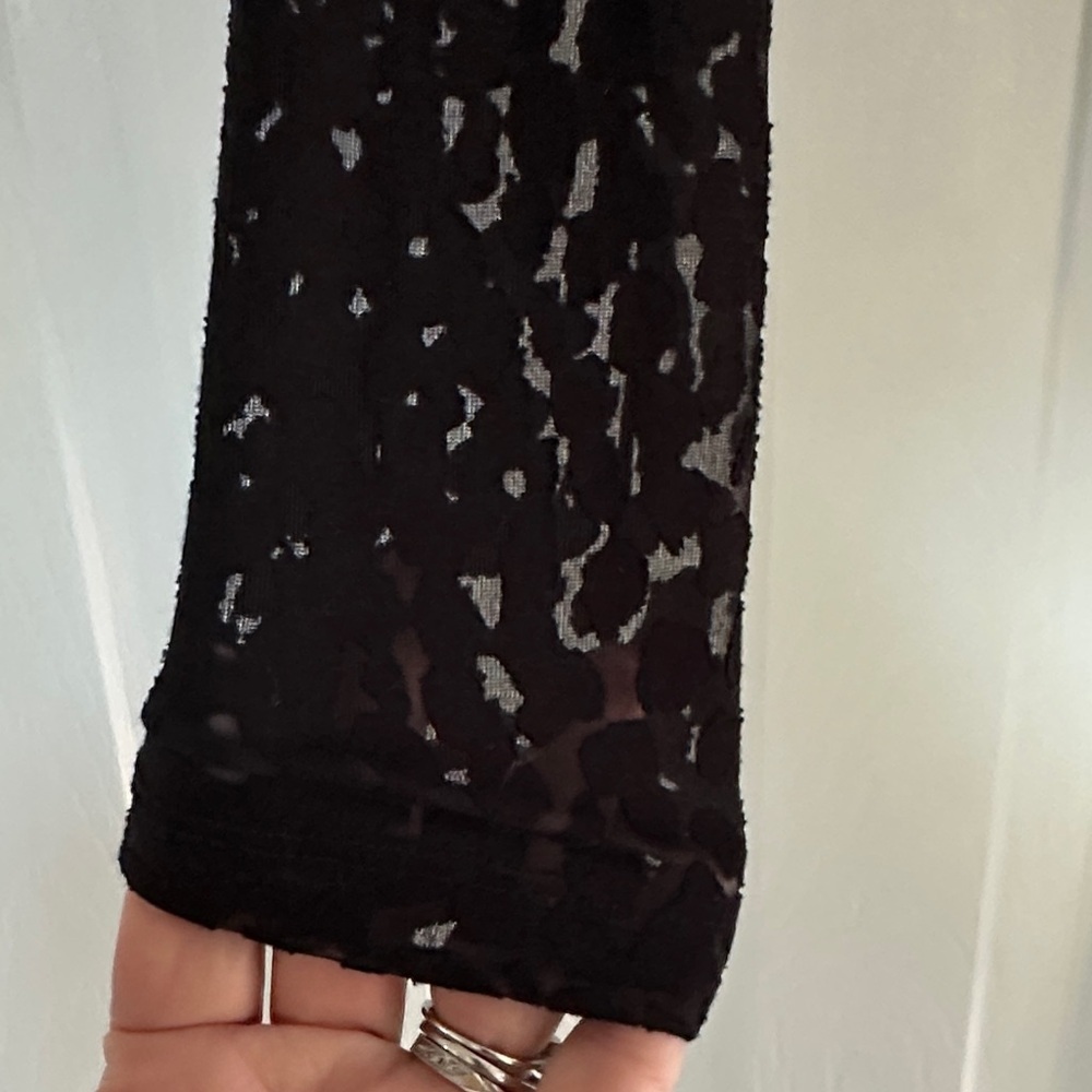 AllSaints Black Mock Neck Long Sleeve Top - Picture 3 of 4